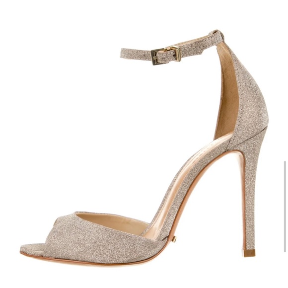 Schultz SASHA LEE Sandal Silver Peep Toe Glitter Pumps (9.5) Worn once! - Picture 1 of 4